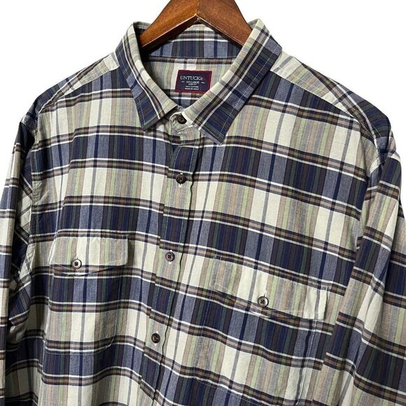 UNTUCKit Plaid Shirt Wrinkle Free Cotton Button Up Long Sleeve Men’s Size XXL - Picture 3 of 11
